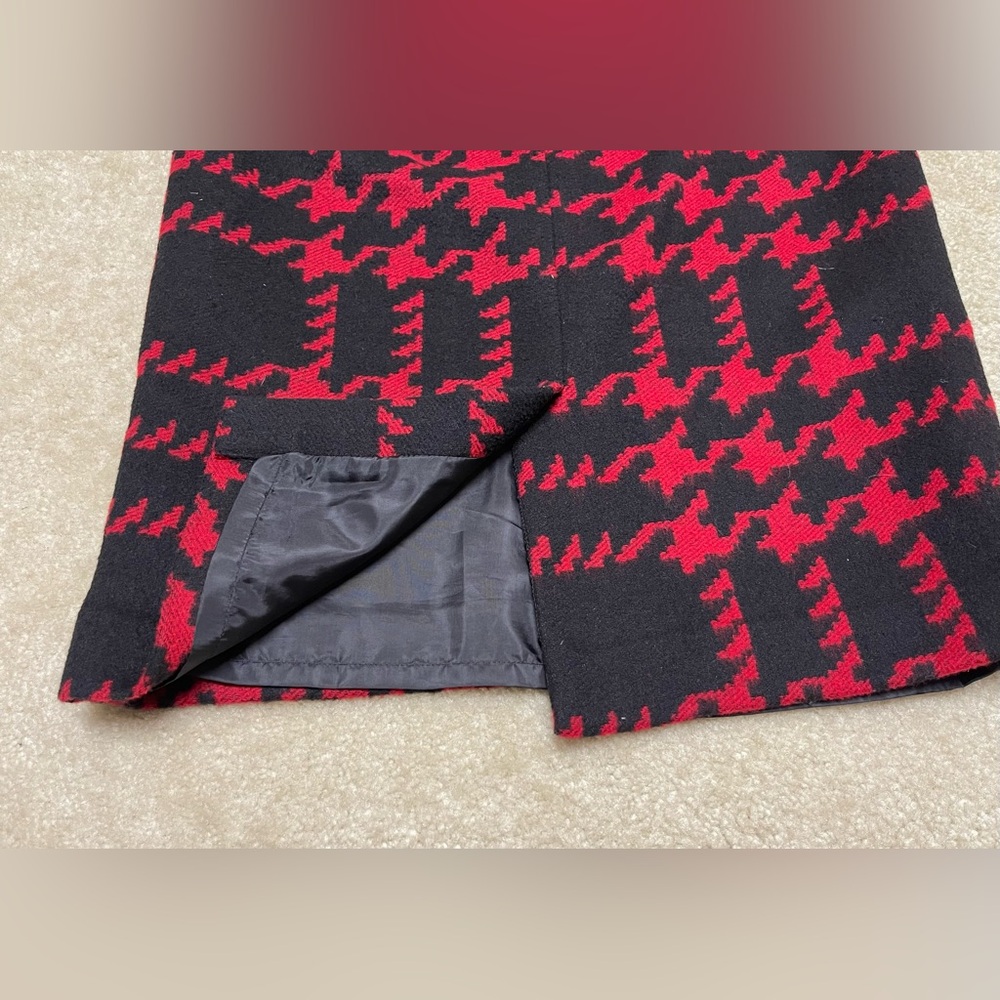 Talbots - Red & Black Large Check Houndstooth Woo… - image 6